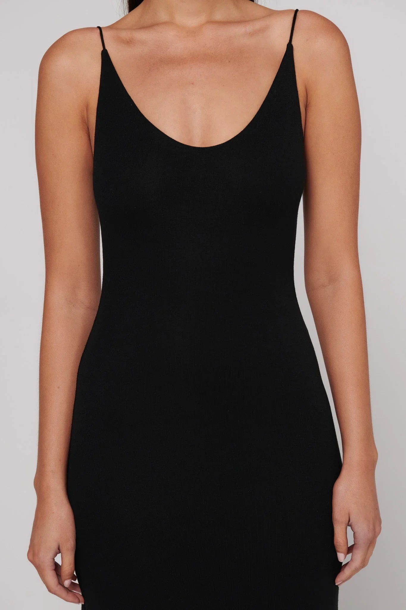 Louise Scooped Neck Dress - Black