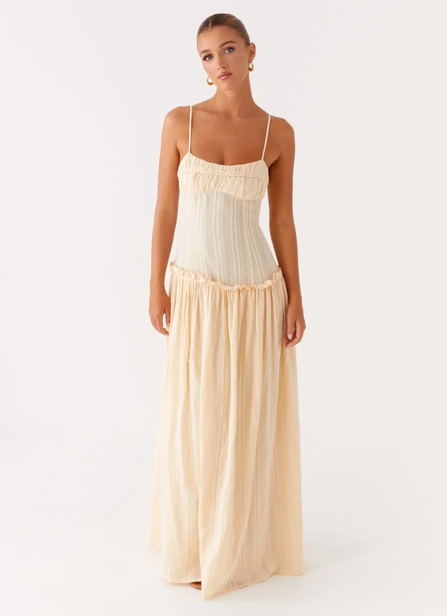 Isella Open Back Maxi Dress Ivory