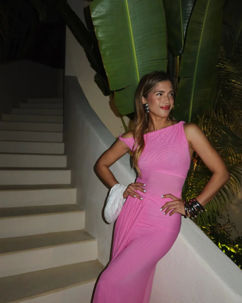 EtherelDress Sisal Mesh Maxi Dress - Orchard Pink