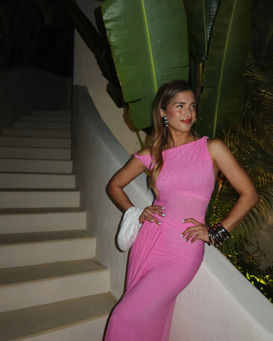 EtherelDress Sisal Mesh Maxi Dress - Orchard Pink