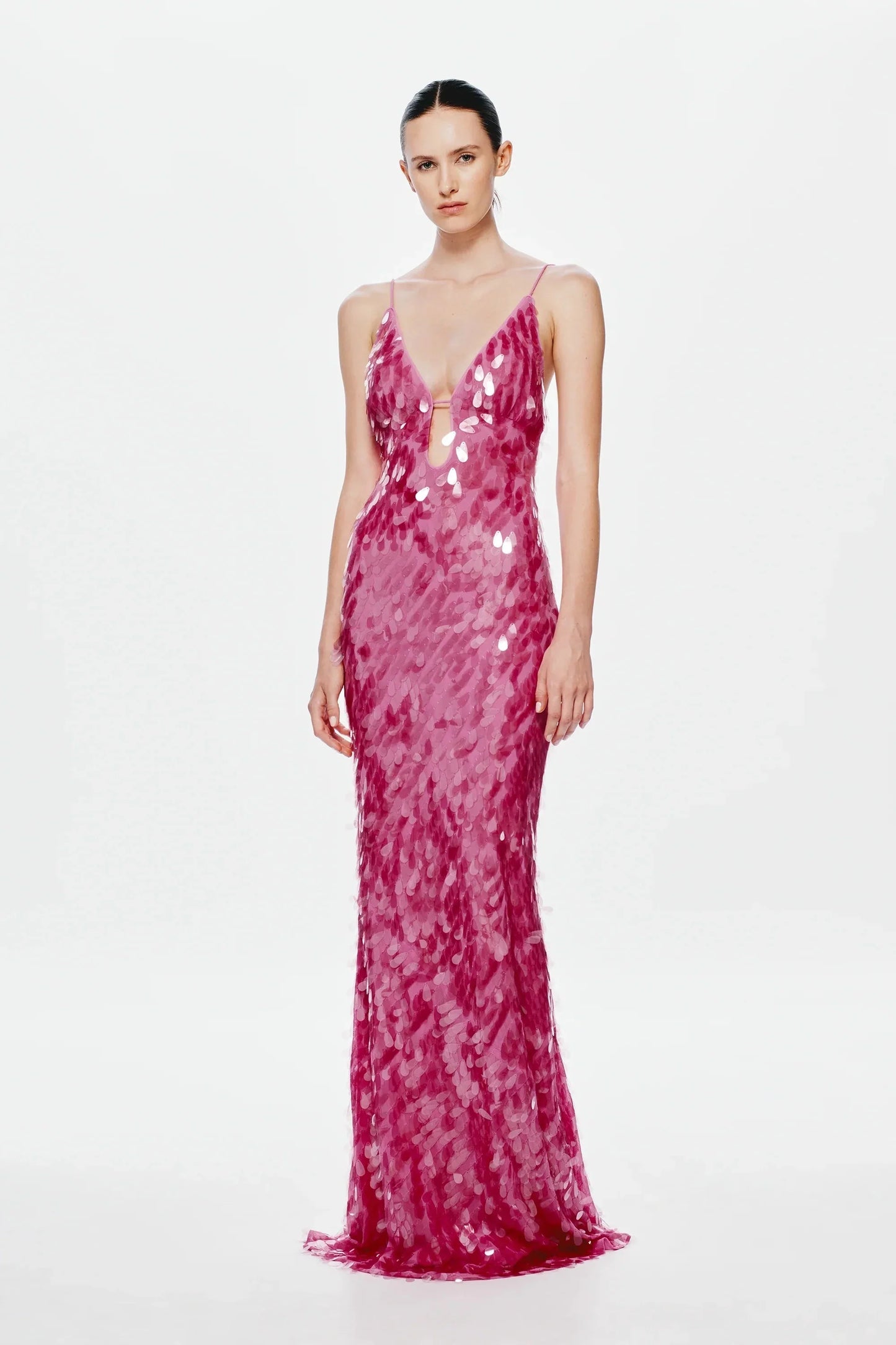 EtherelDress Sapphire Sequin Maxi Dress - Fuchsia