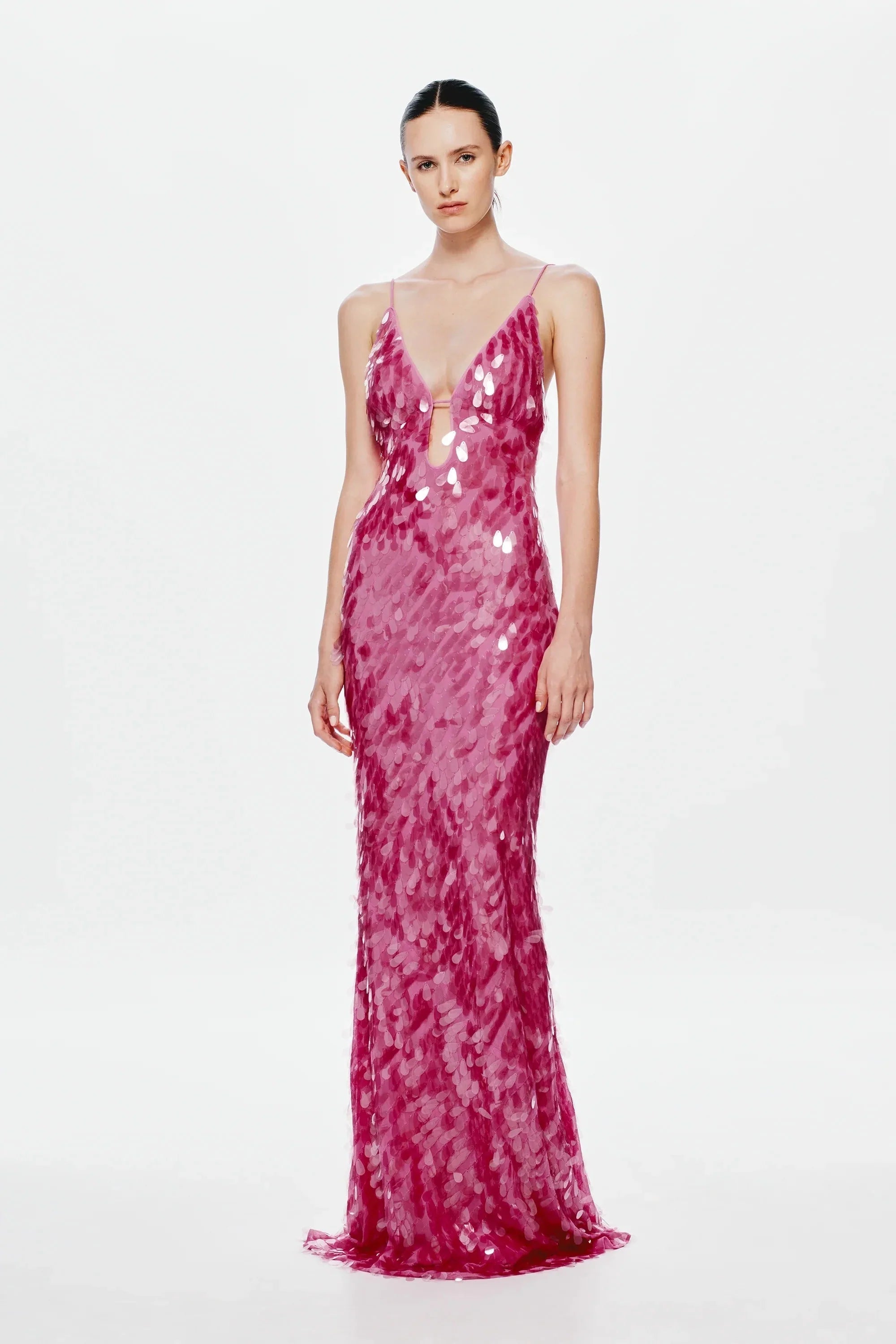 EtherelDress Sapphire Sequin Maxi Dress - Fuchsia