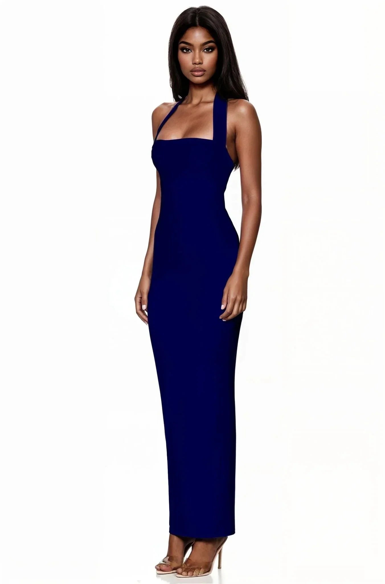 Boulevard Halter Maxi Dress Navy