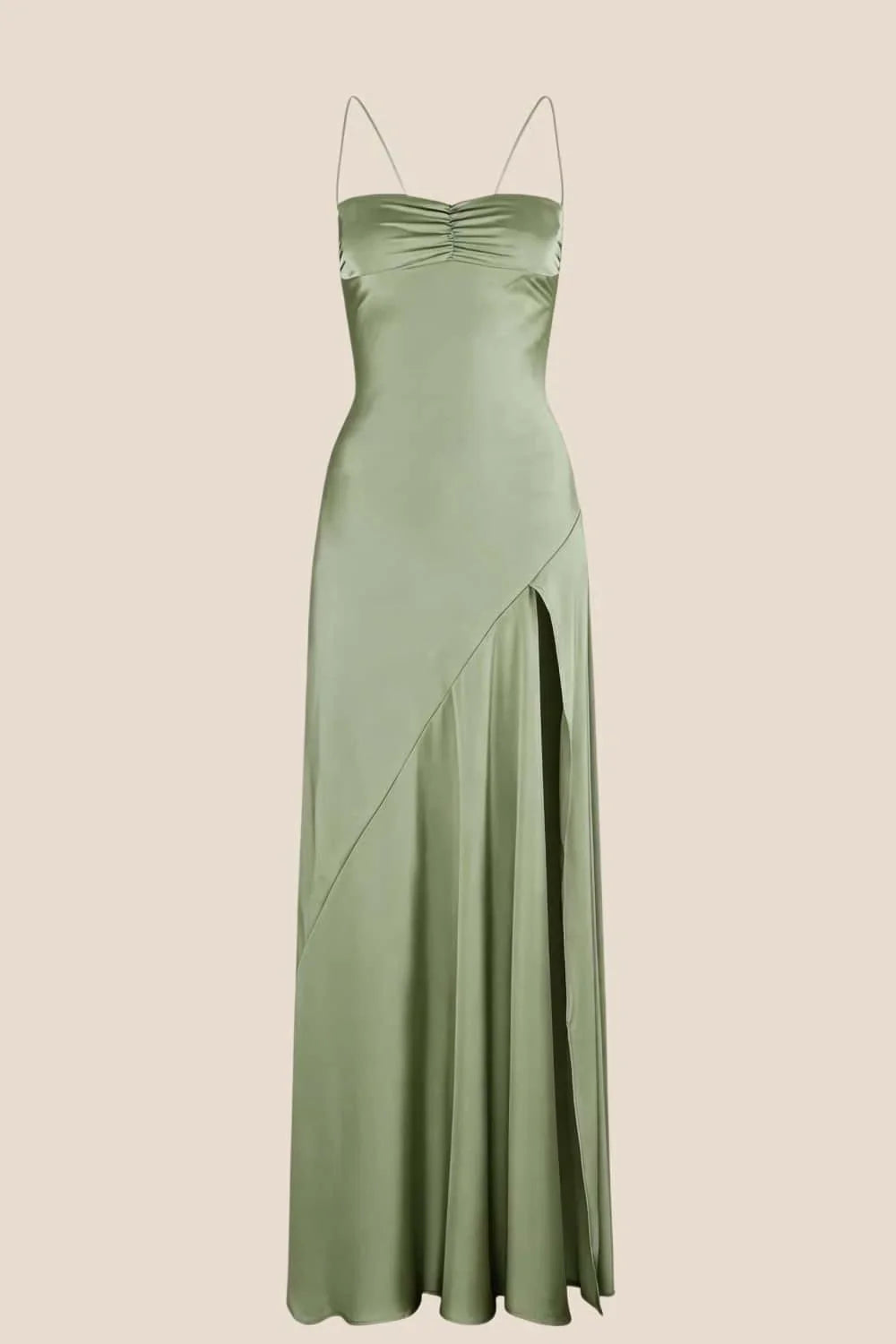 Spaghetti Straps Satin Spaghetti Straps Long Dress