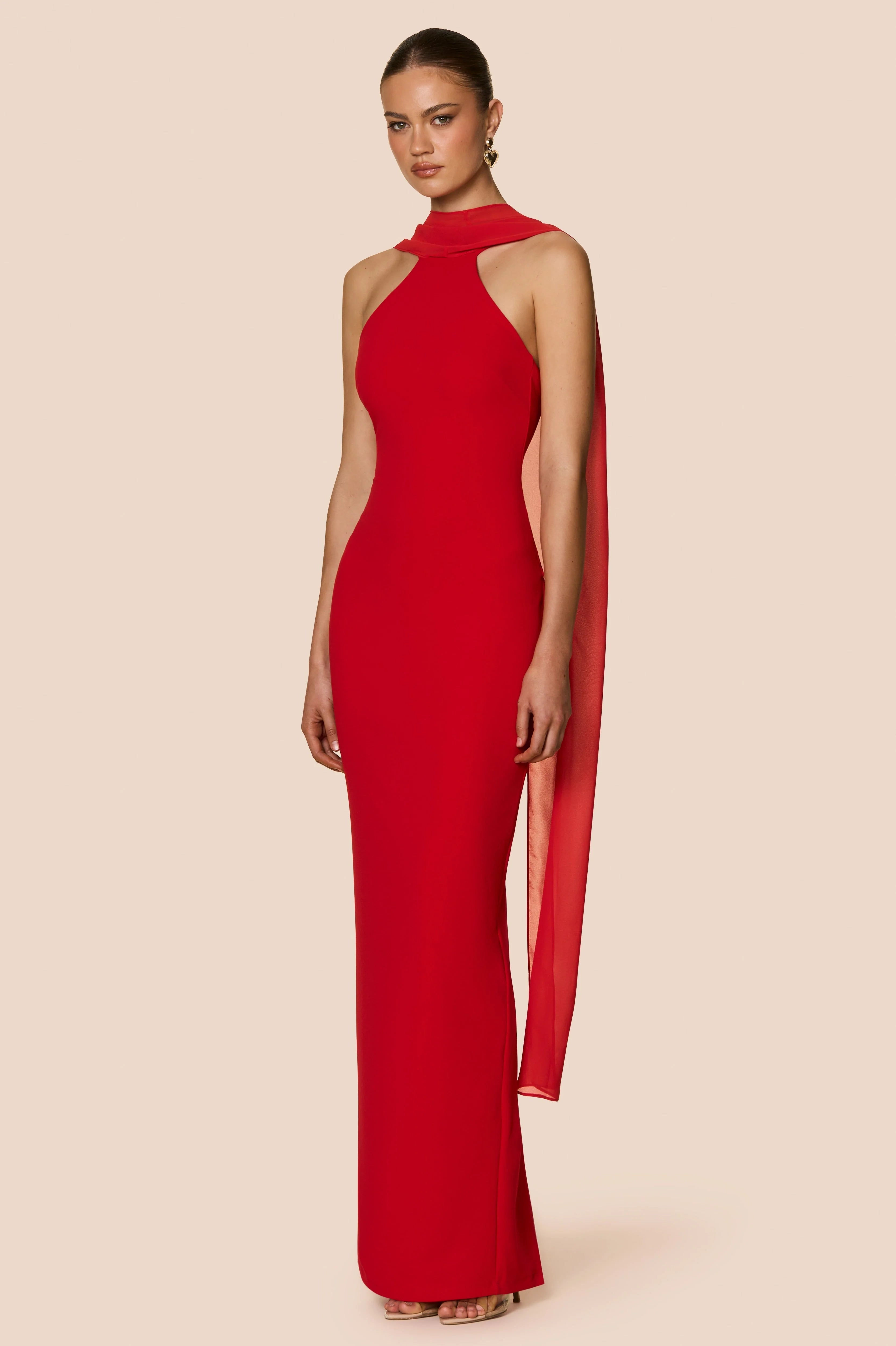 EtherelDress Martini Halter Gown - Red