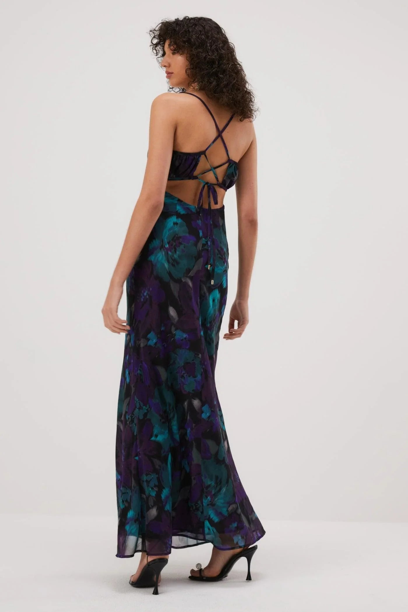 EtherelDress Chita Georgette Maxi Dress - Water Color Floral