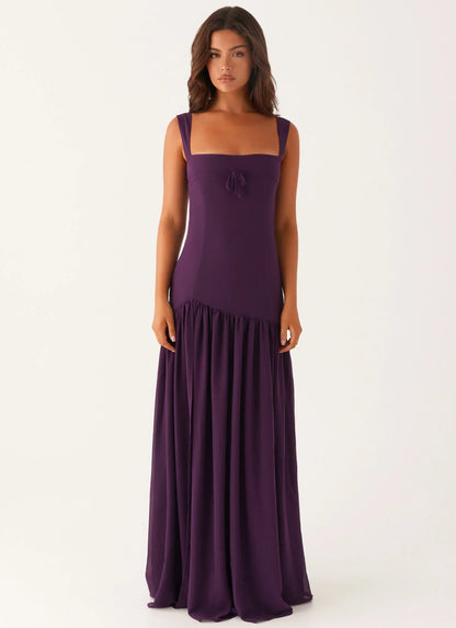 Alberta Sweetheart Bustier Maxi Dress - Mulberry