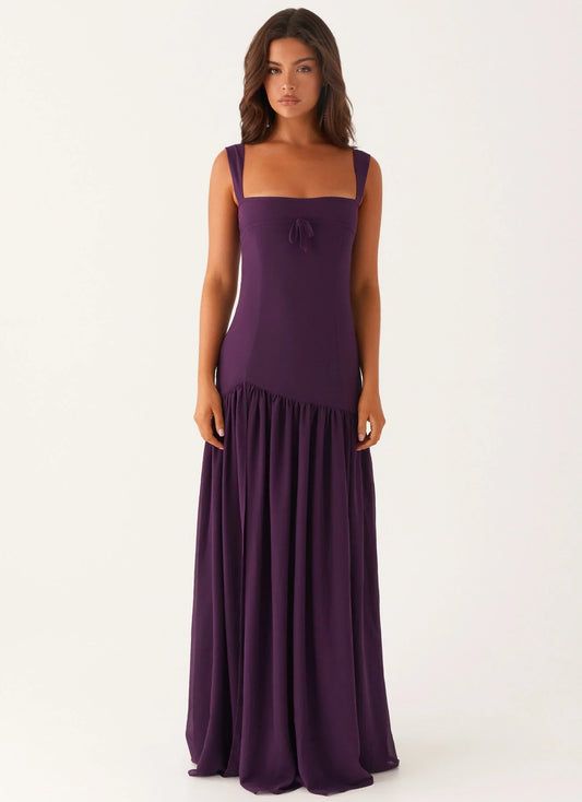 Alberta Sweetheart Bustier Maxi Dress - Mulberry