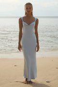 Margot Cowl Slip Maxi Dress - Ice Blue