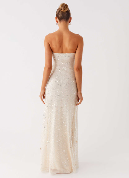 EtherelDress Orelli Shell Sequin Knit Maxi Dress - Ivory