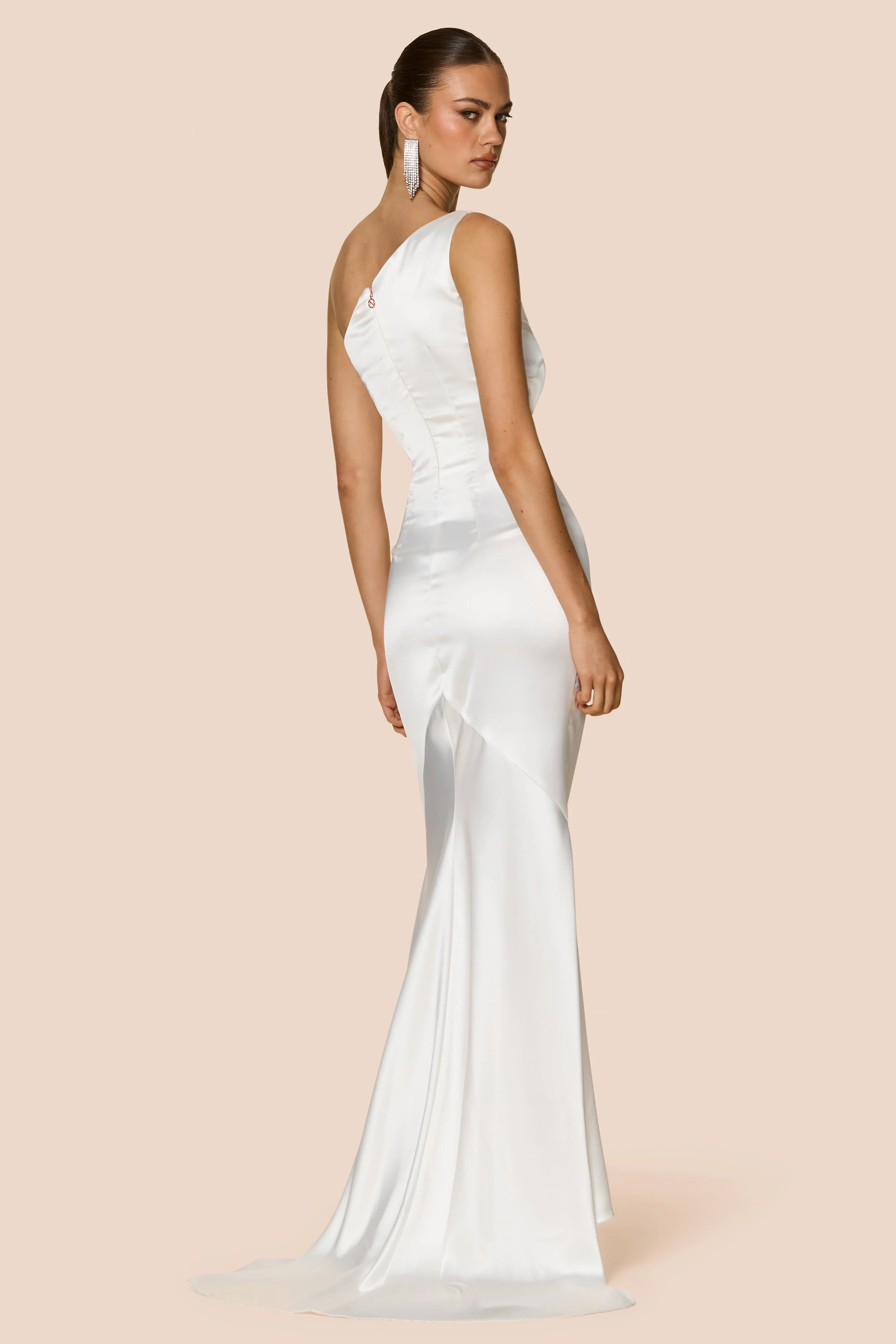EtherelDress Scarlet One Shoulder Gown - Ivory
