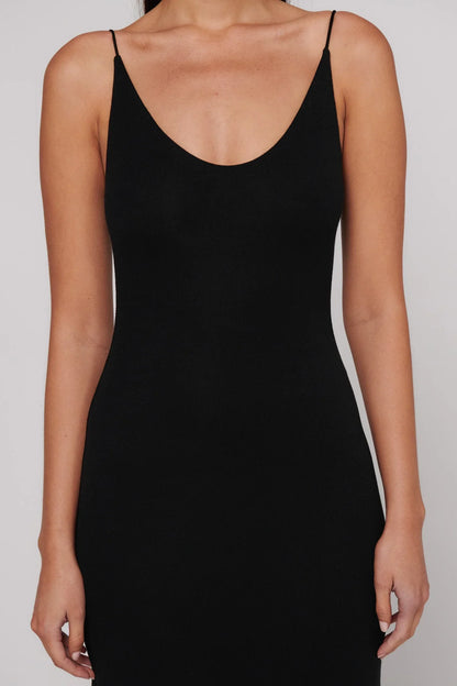 Louise Scooped Neck Dress - Black