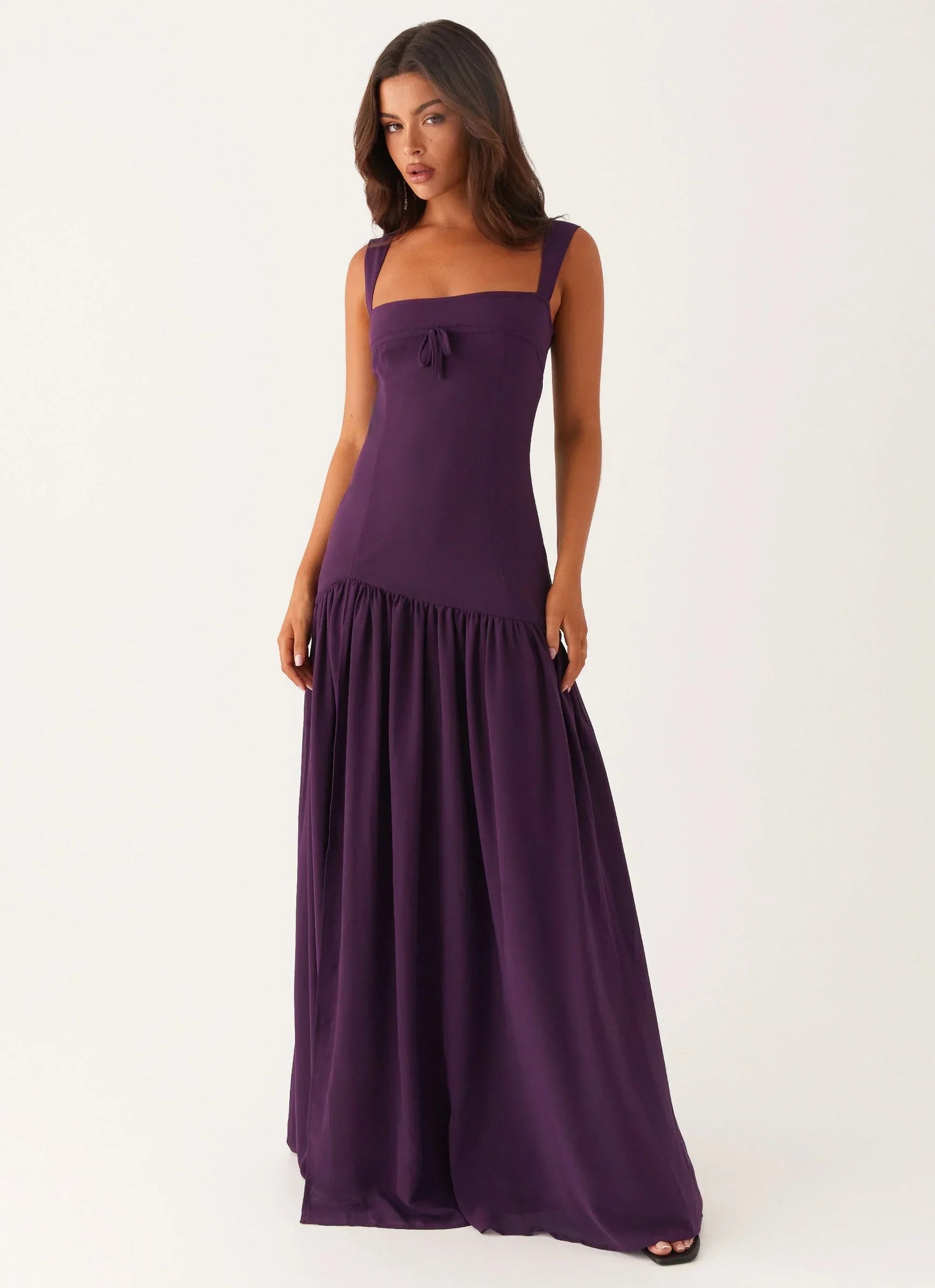 Alberta Sweetheart Bustier Maxi Dress - Mulberry