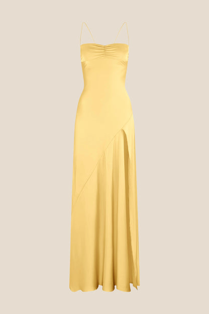 Spaghetti Straps Satin Spaghetti Straps Long Dress