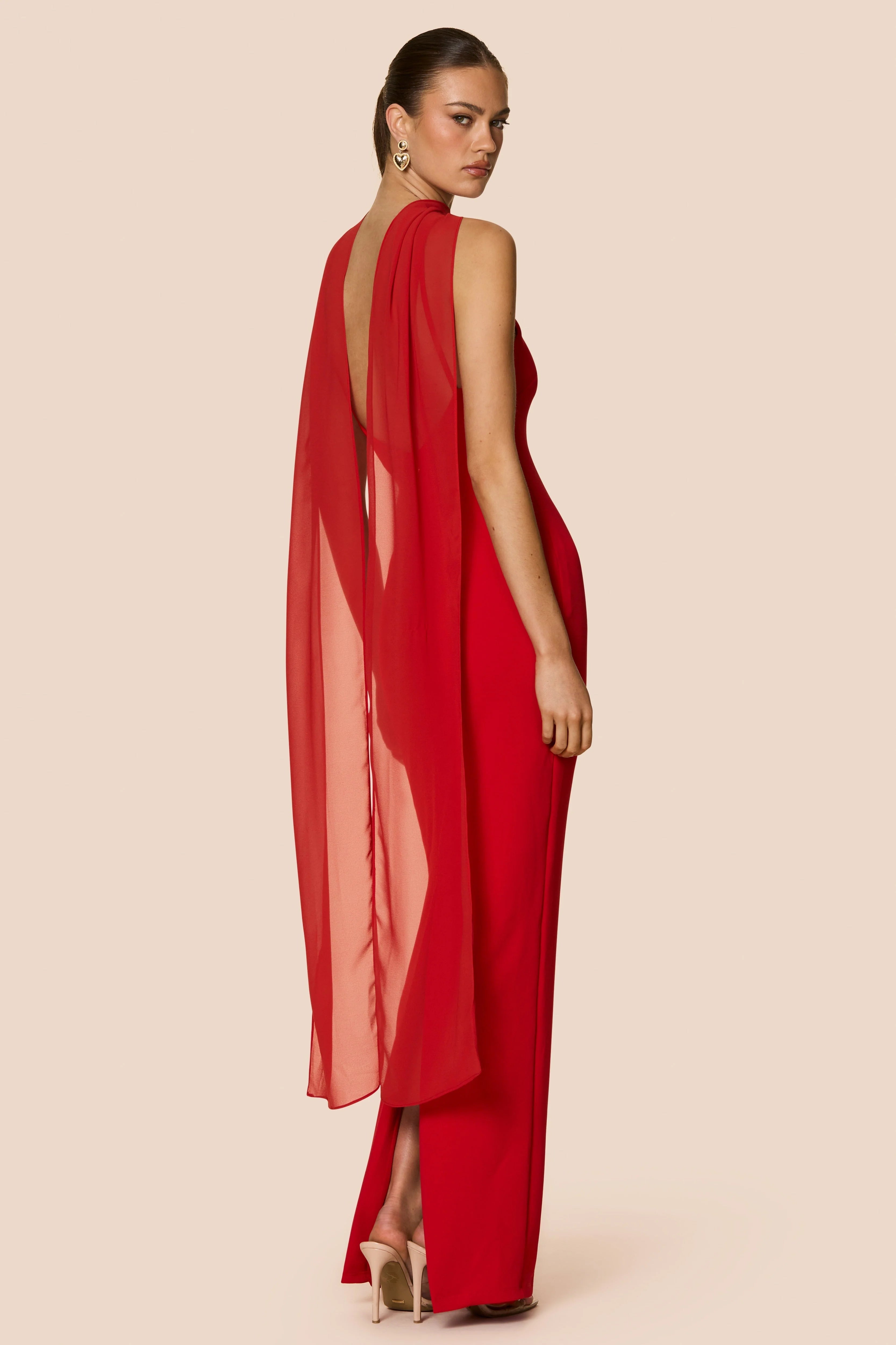 EtherelDress Martini Halter Gown - Red