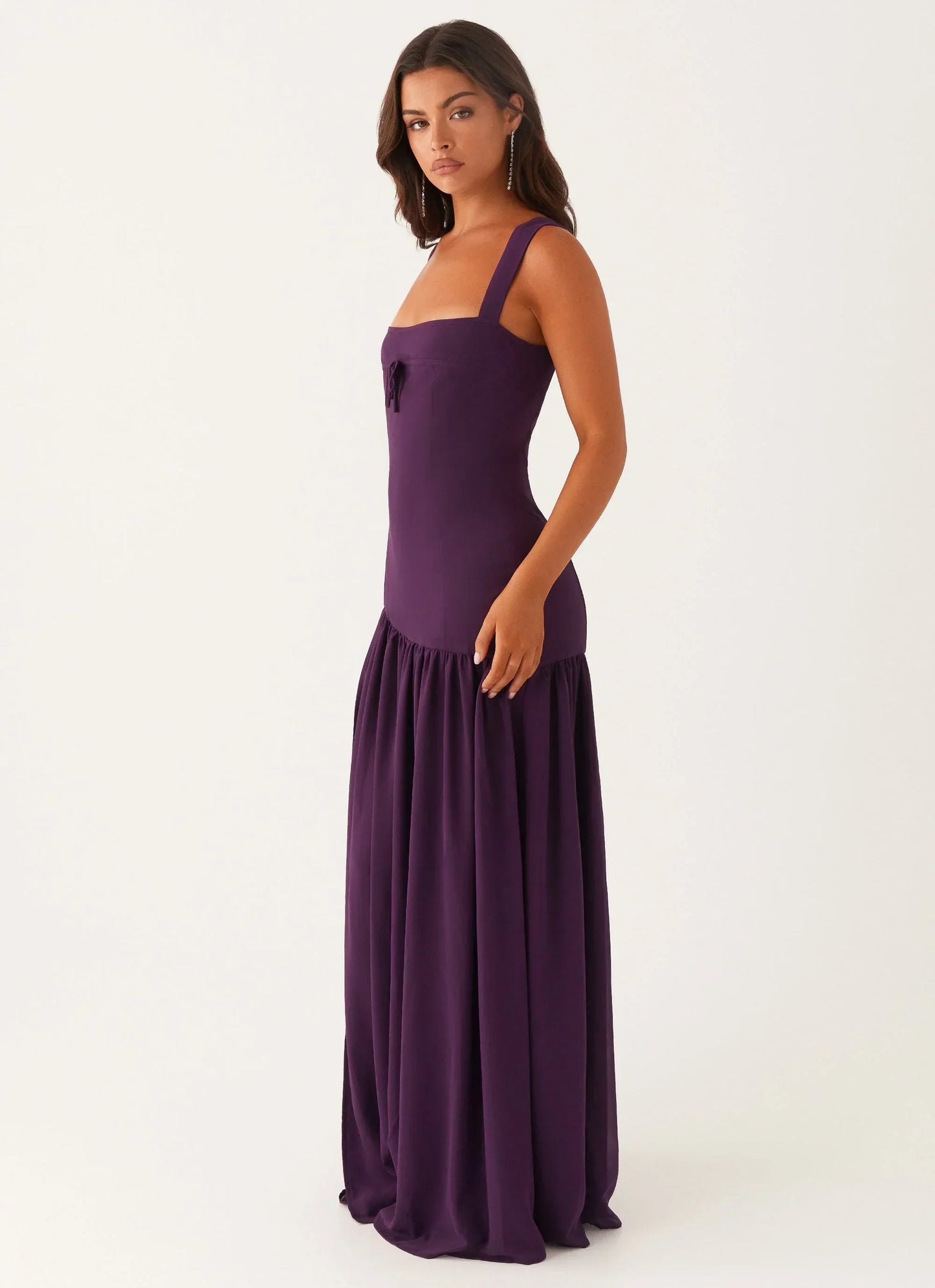 Alberta Sweetheart Bustier Maxi Dress - Mulberry