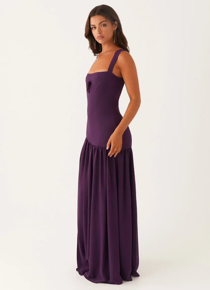 Alberta Sweetheart Bustier Maxi Dress - Mulberry