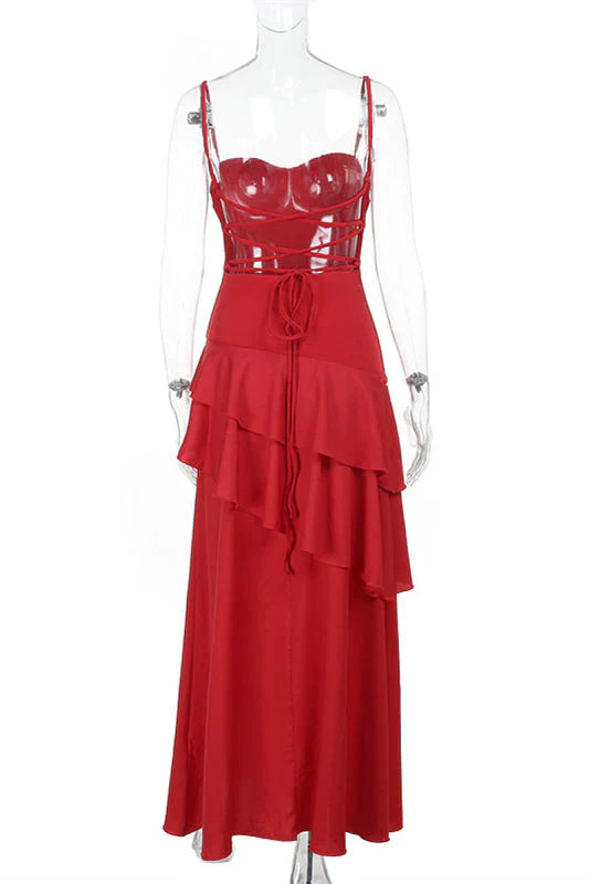 EtherelDress Colorful Chiffon Tiered Maxi Dress