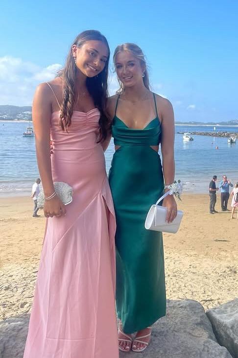 Spaghetti Straps Satin Spaghetti Straps Long Dress