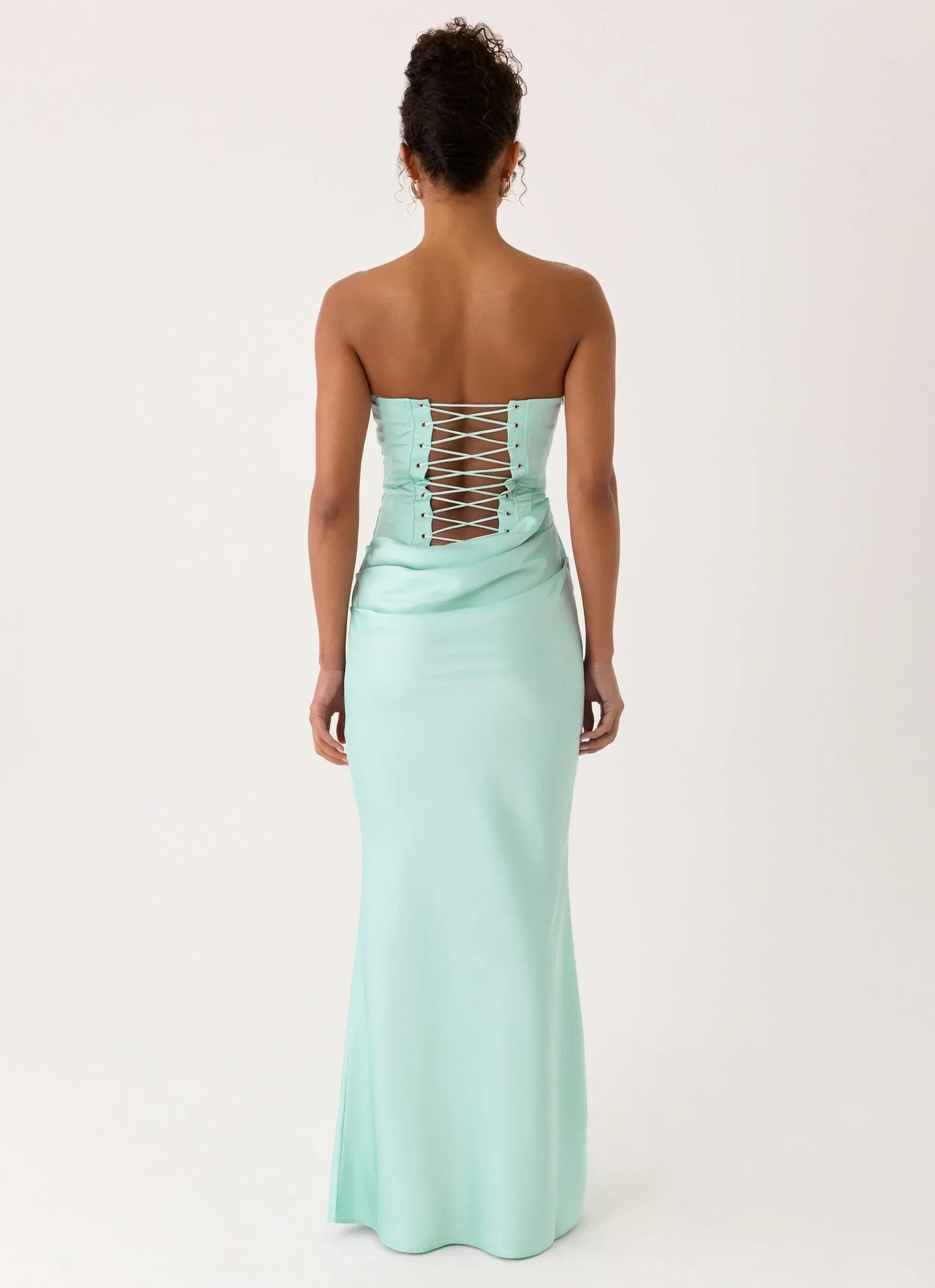 Adara Corset Strapless Maxi Dress - Aqua
