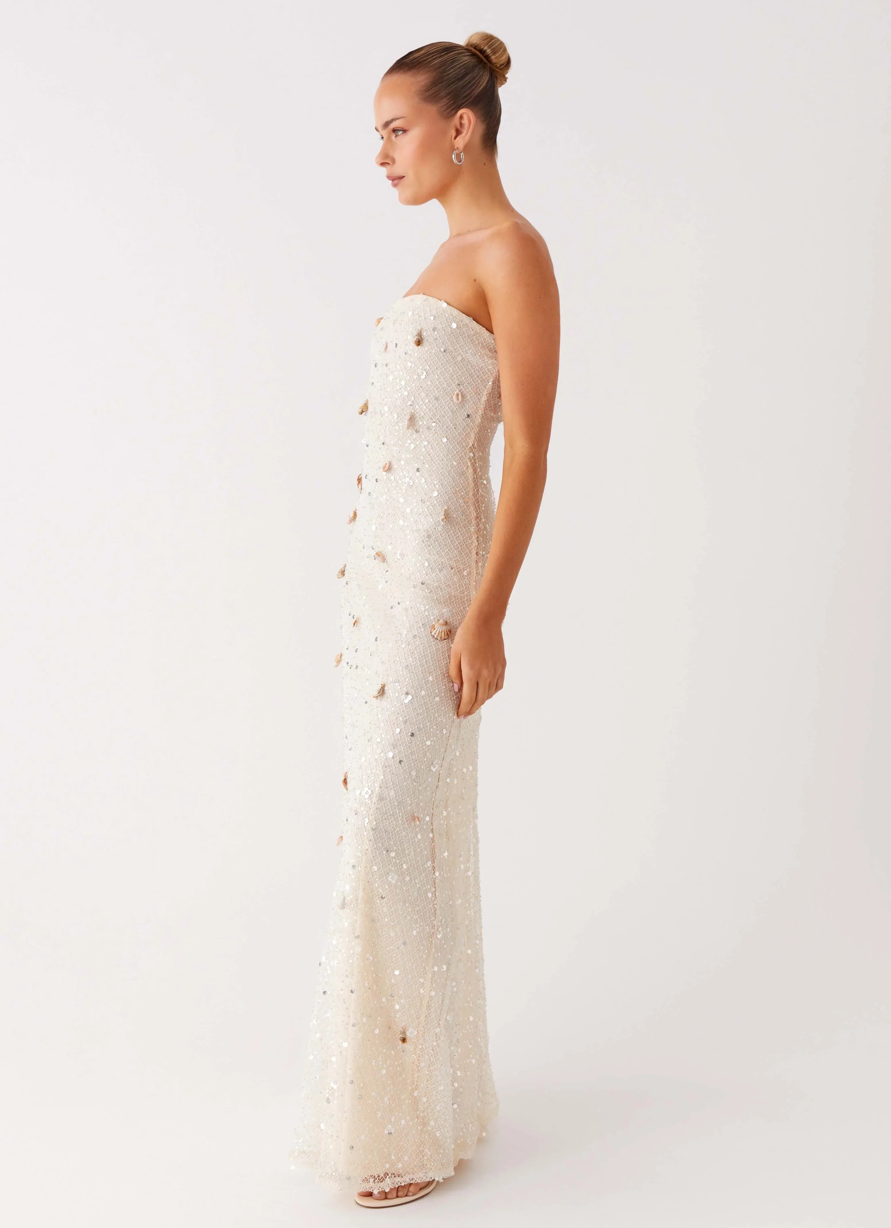 EtherelDress Orelli Shell Sequin Knit Maxi Dress - Ivory