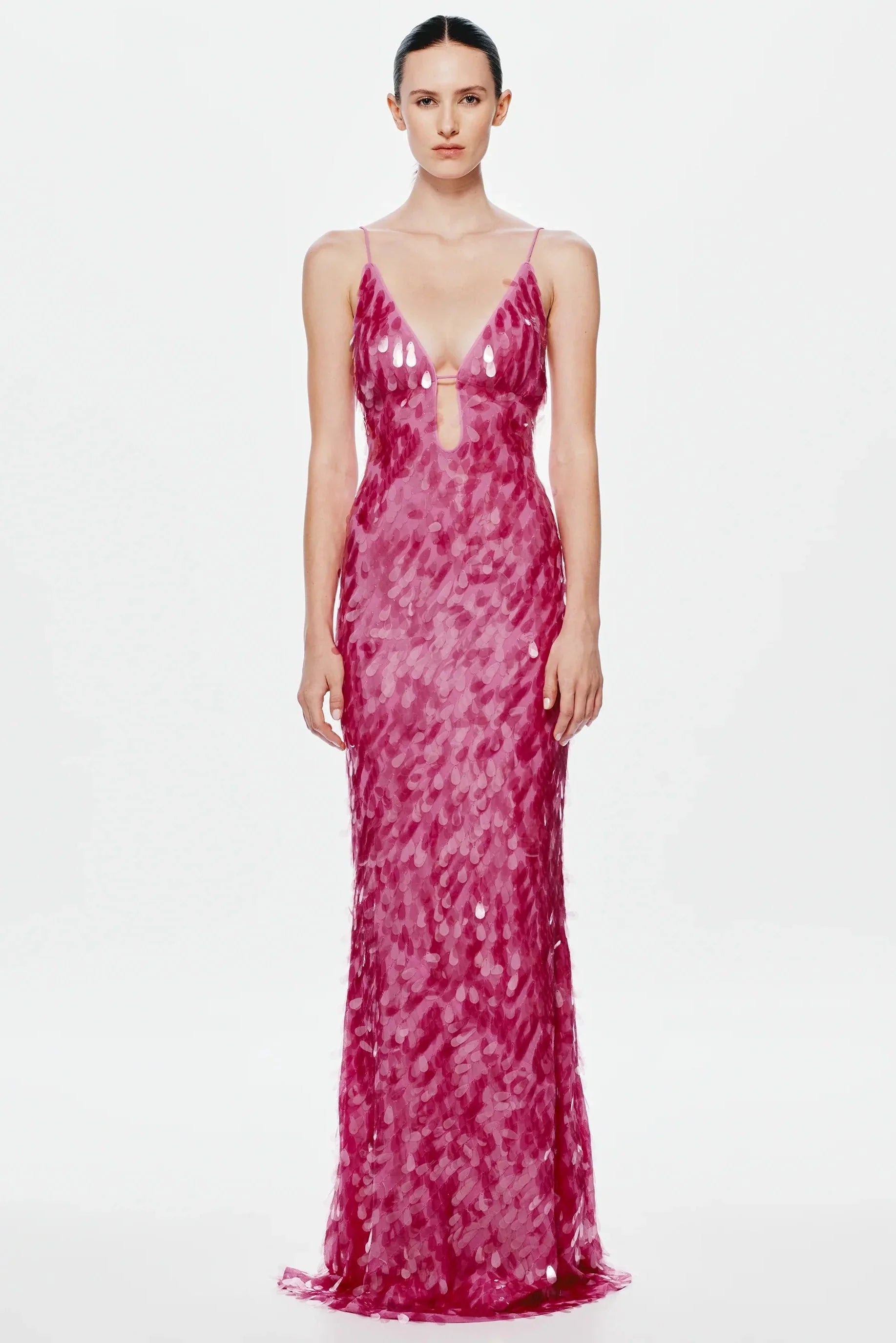 EtherelDress Sapphire Sequin Maxi Dress - Fuchsia
