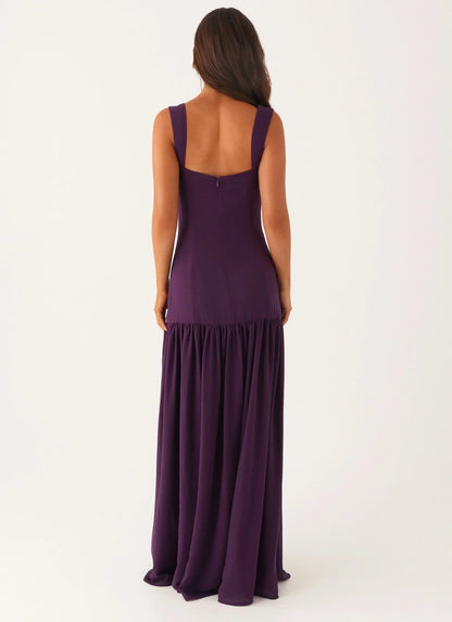 Alberta Sweetheart Bustier Maxi Dress - Mulberry