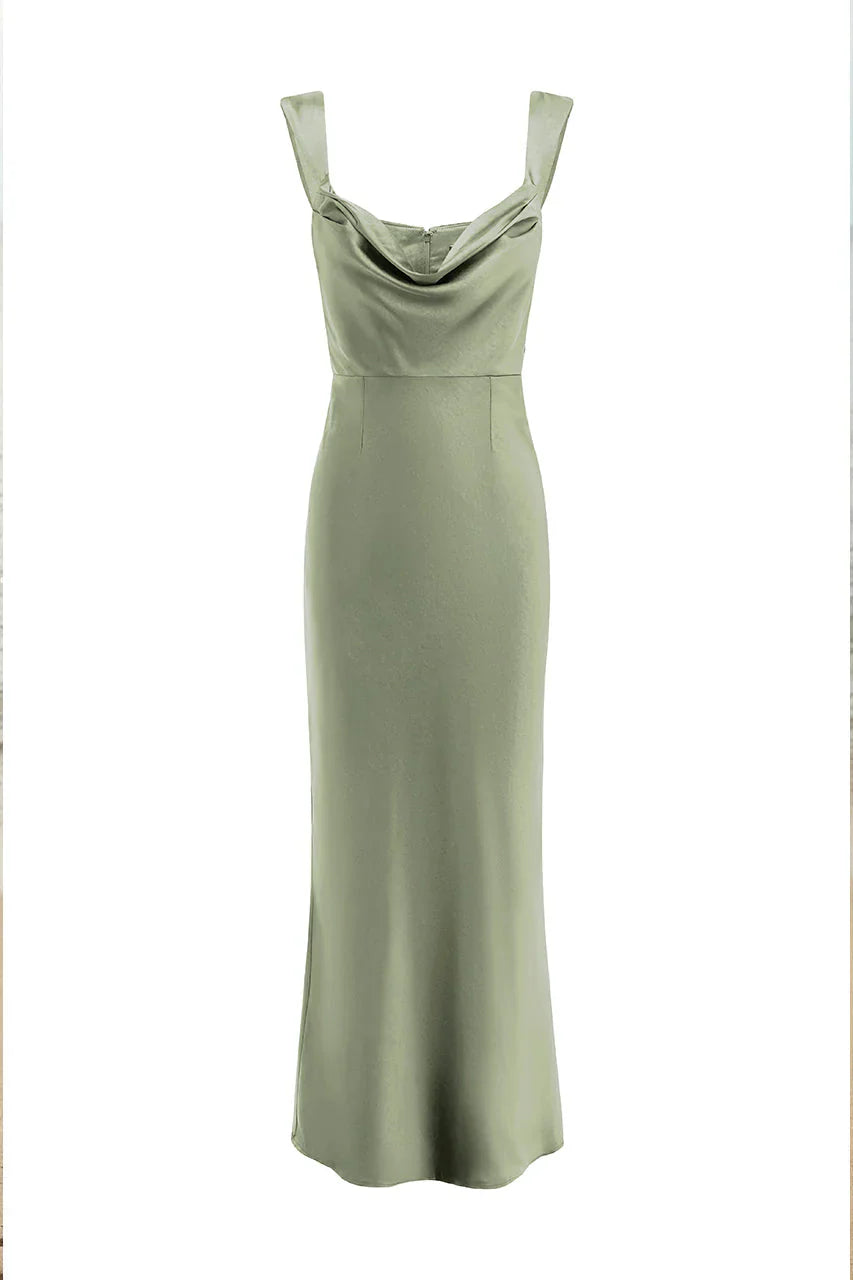 Margot Cowl Slip Dress - Sage