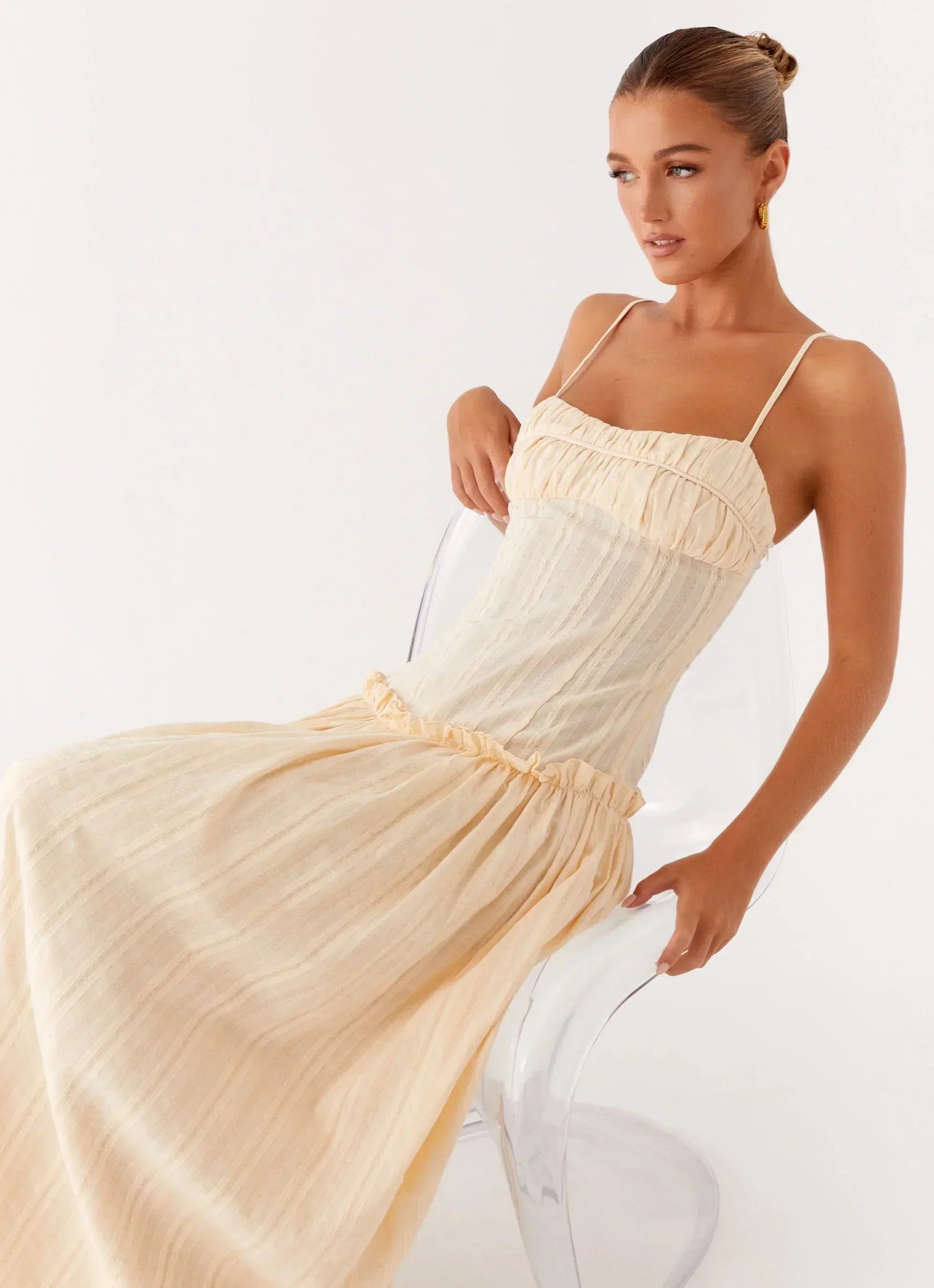 Isella Open Back Maxi Dress Ivory