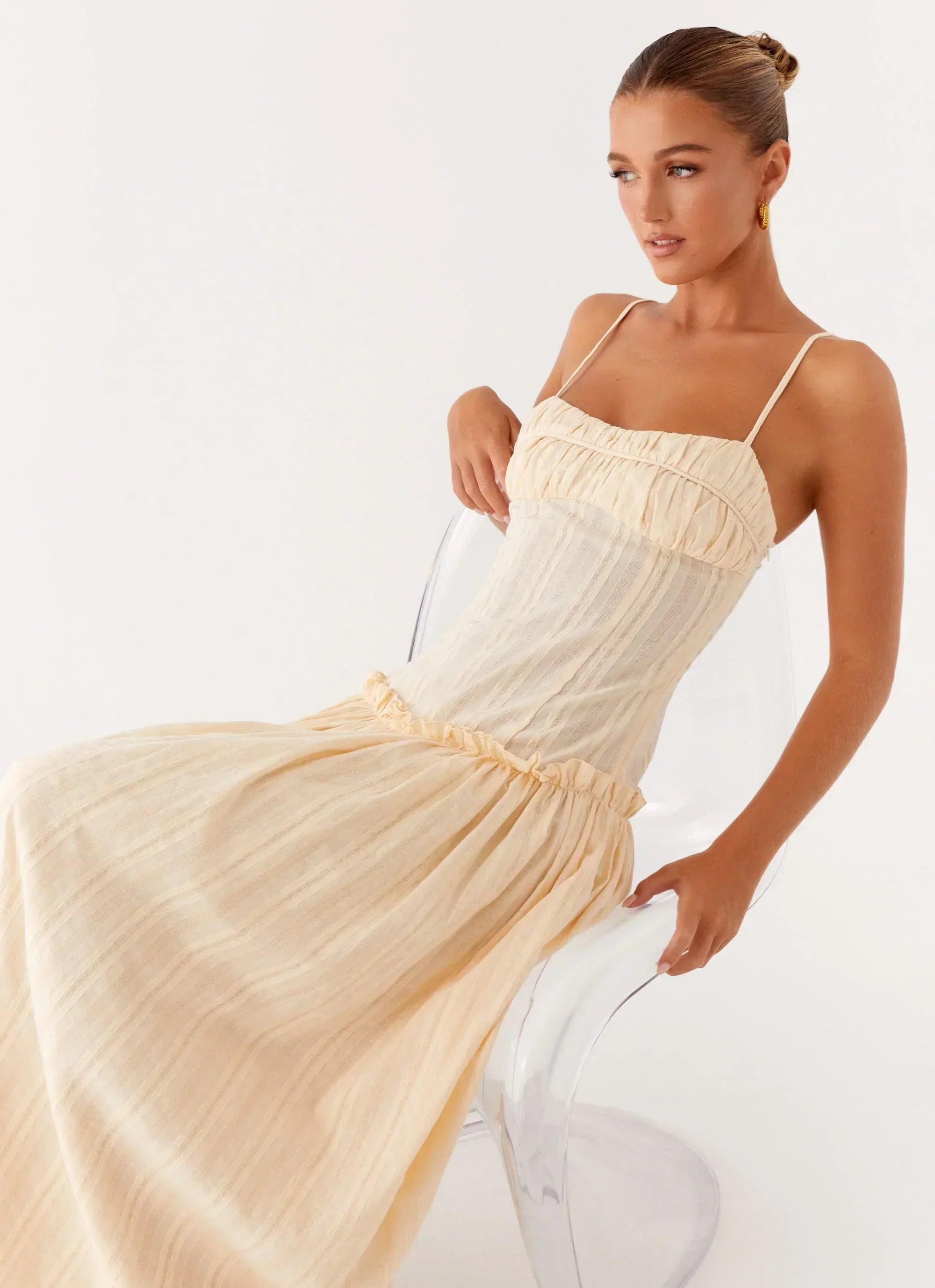 Isella Open Back Maxi Dress Ivory