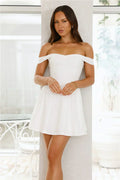 Waverly Off-Shoulder Flowy Dress - Beige