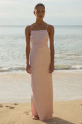 Lucienne Ruching Tie Back Dress - Musk