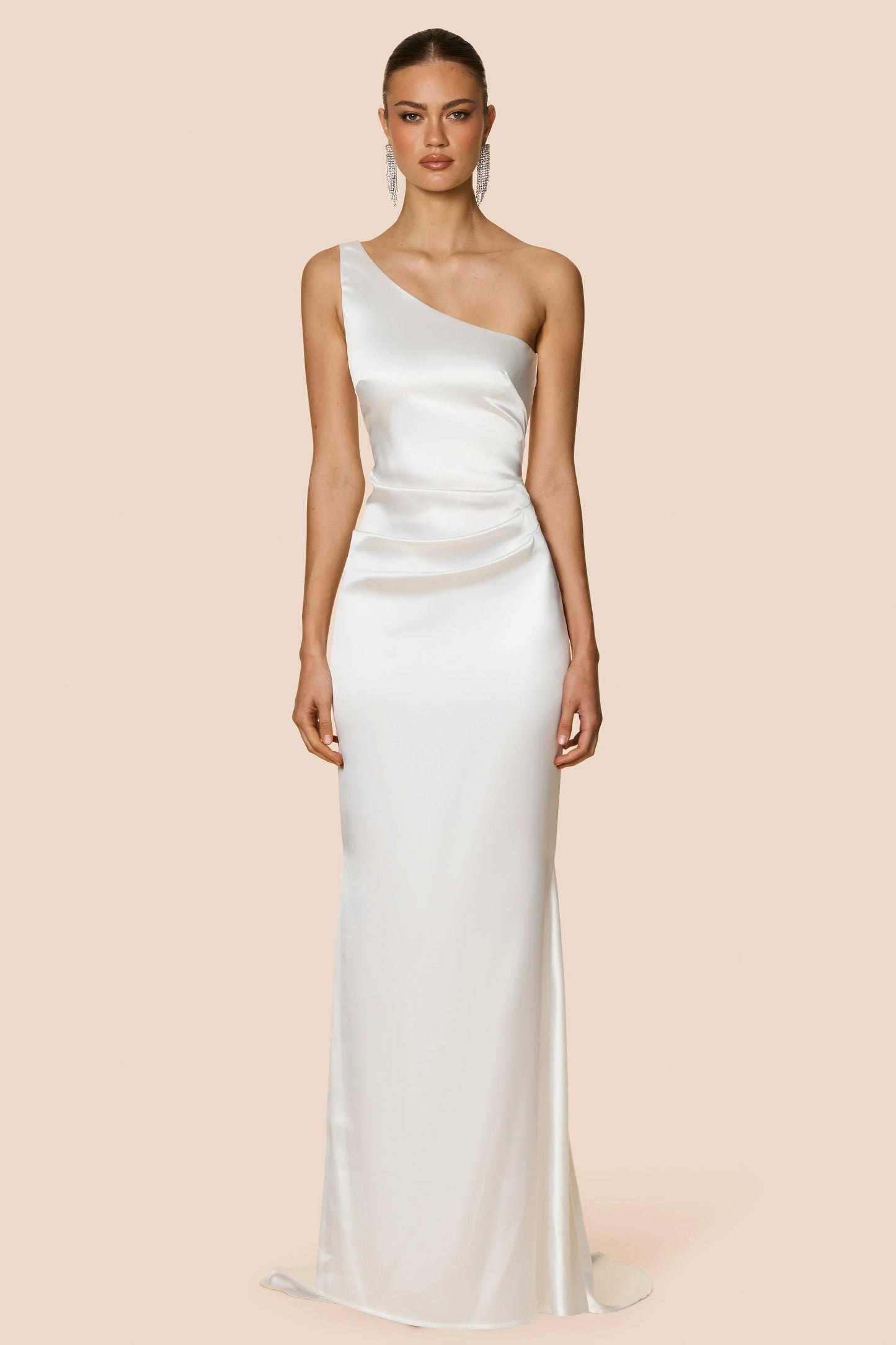 EtherelDress Scarlet One Shoulder Gown - Ivory