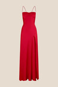 Spaghetti Straps Satin Spaghetti Straps Long Dress