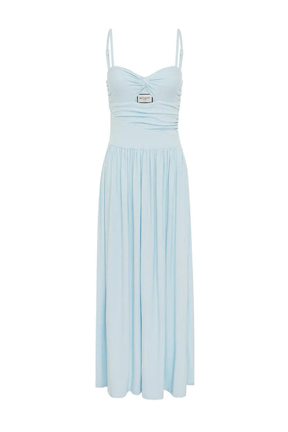Libertine Twist Ruching Dress - Sky Blue