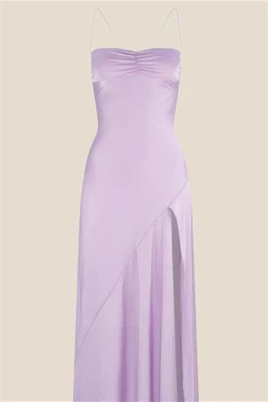 Spaghetti Straps Satin Spaghetti Straps Long Dress