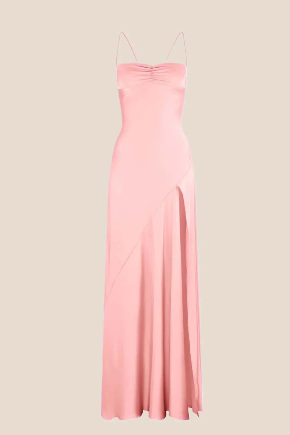 Spaghetti Straps Satin Spaghetti Straps Long Dress
