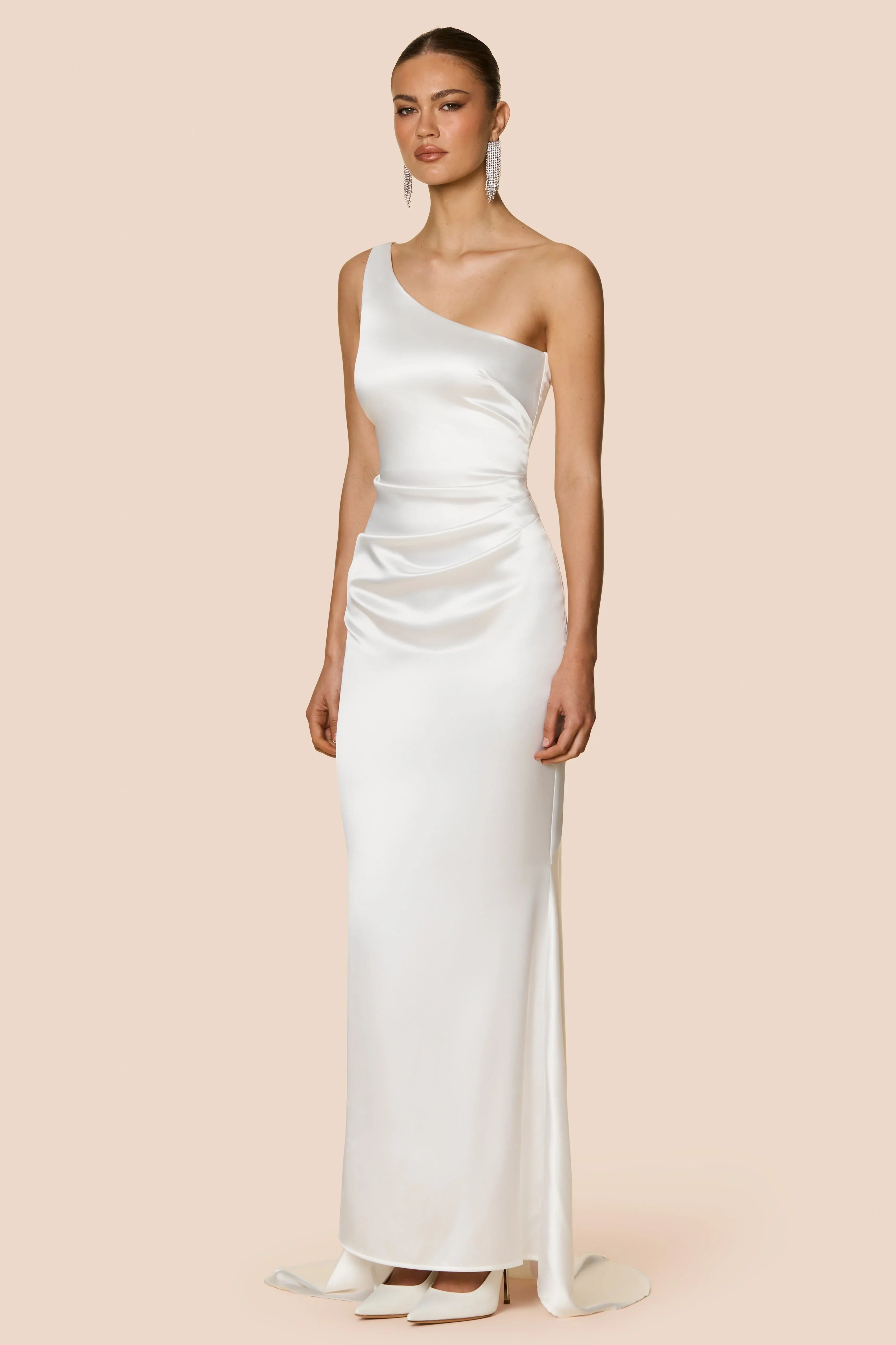 EtherelDress Scarlet One Shoulder Gown - Ivory