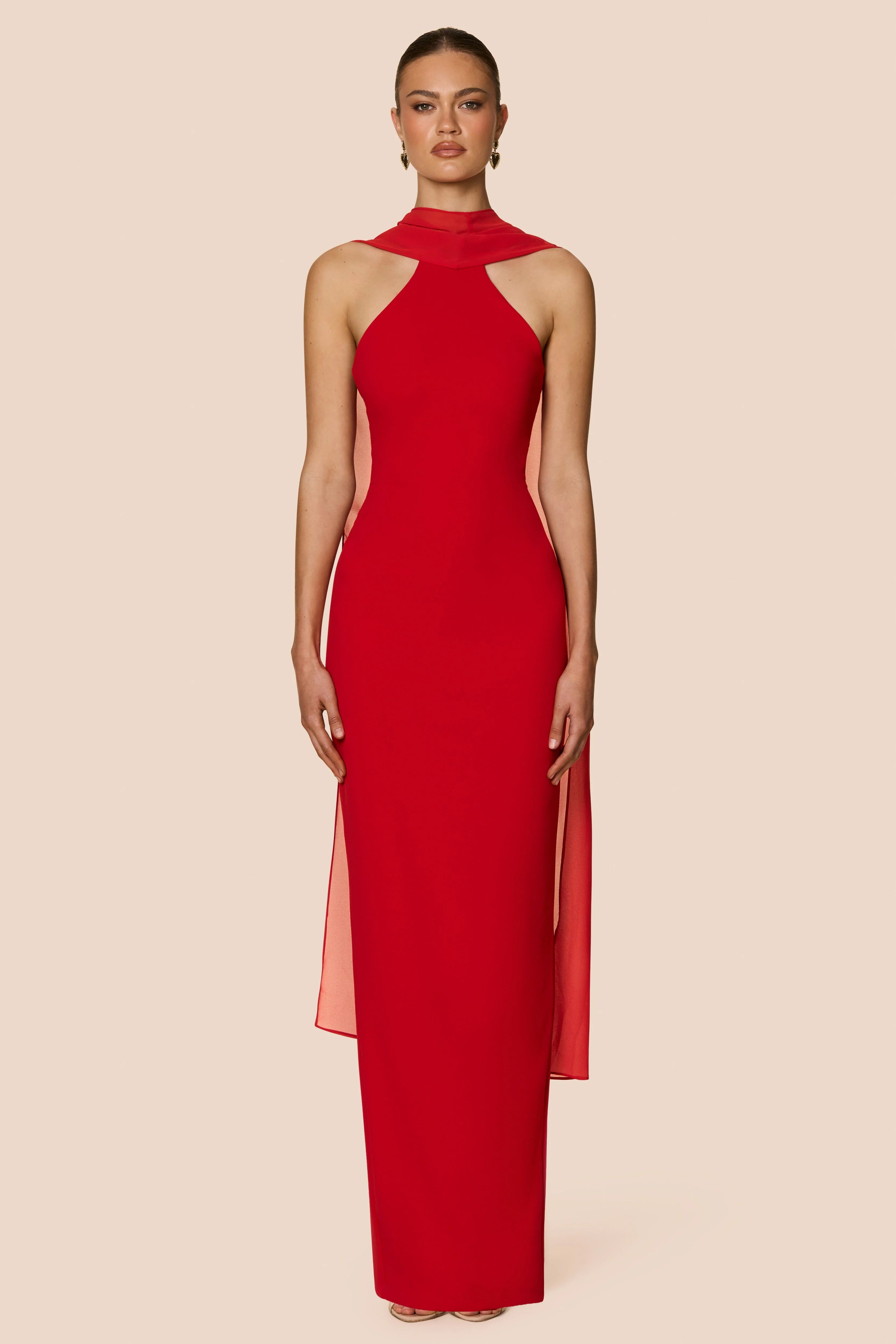 EtherelDress Martini Halter Gown - Red