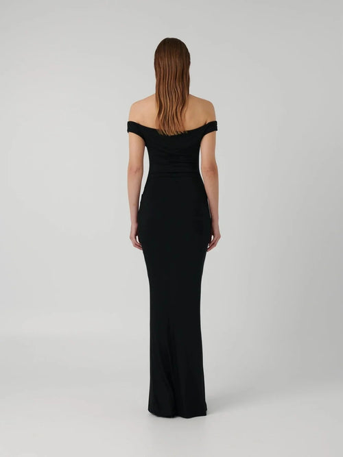 Adalee Off-Shoulder Bodycon Maxi Dress - Black