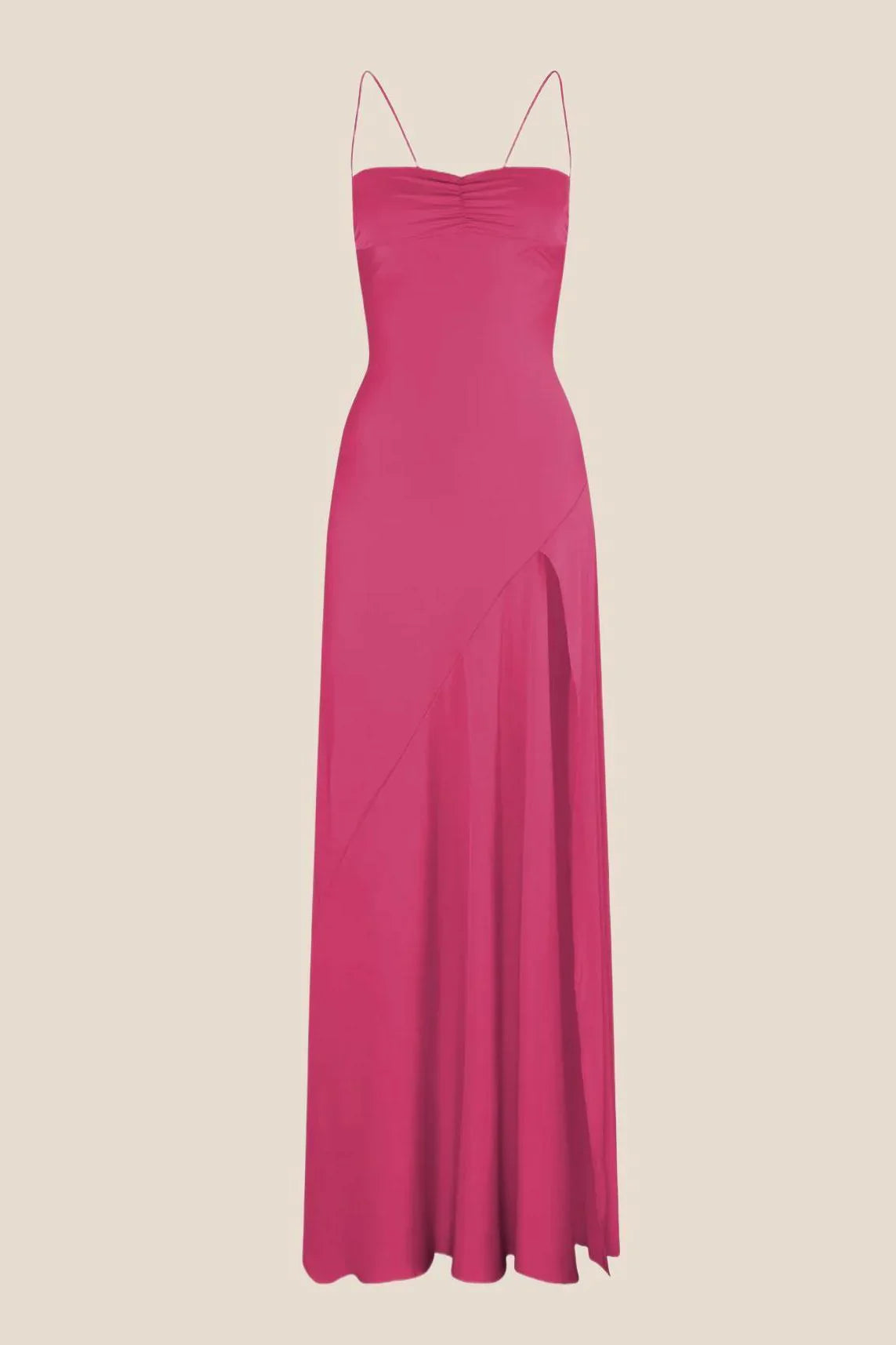Spaghetti Straps Satin Spaghetti Straps Long Dress