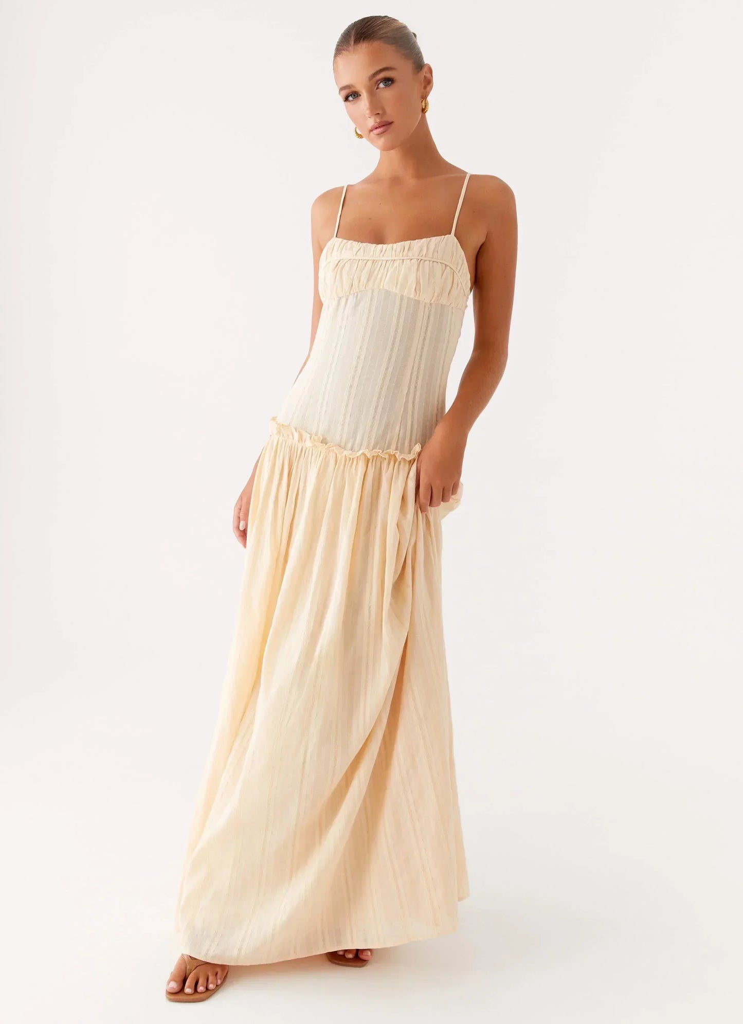 Isella Open Back Maxi Dress Ivory