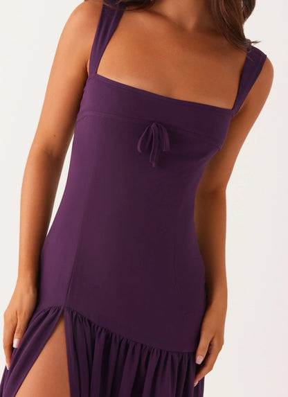 Alberta Sweetheart Bustier Maxi Dress - Mulberry