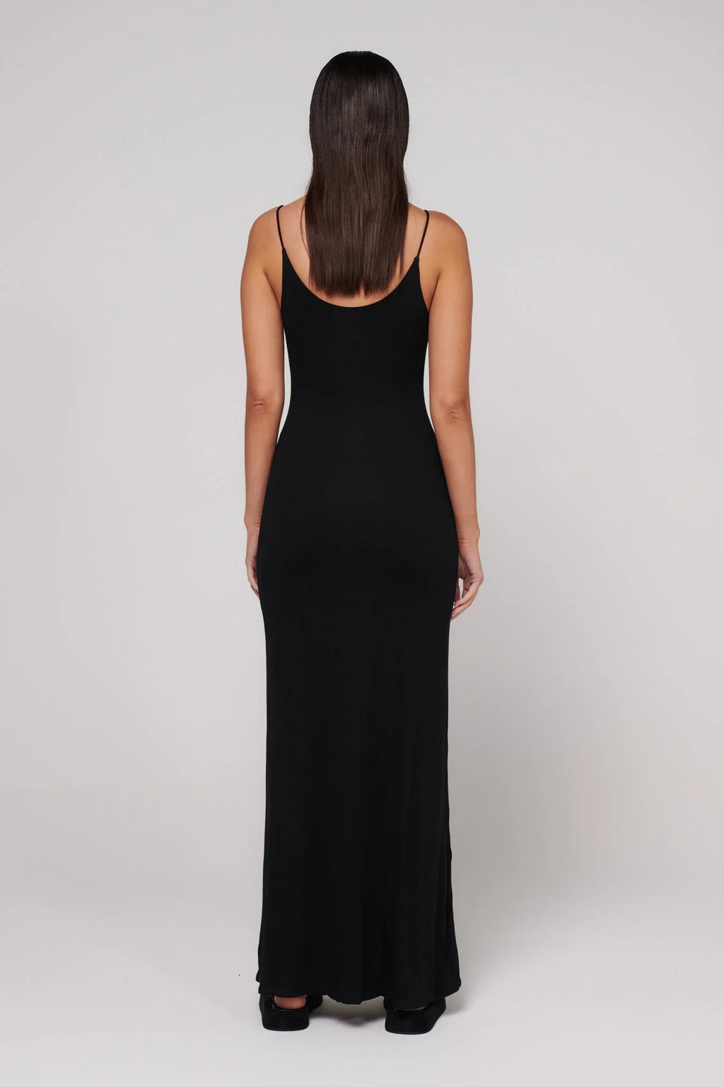 Louise Scooped Neck Dress - Black