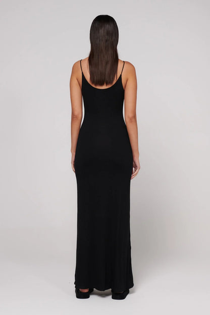 Louise Scooped Neck Dress - Black
