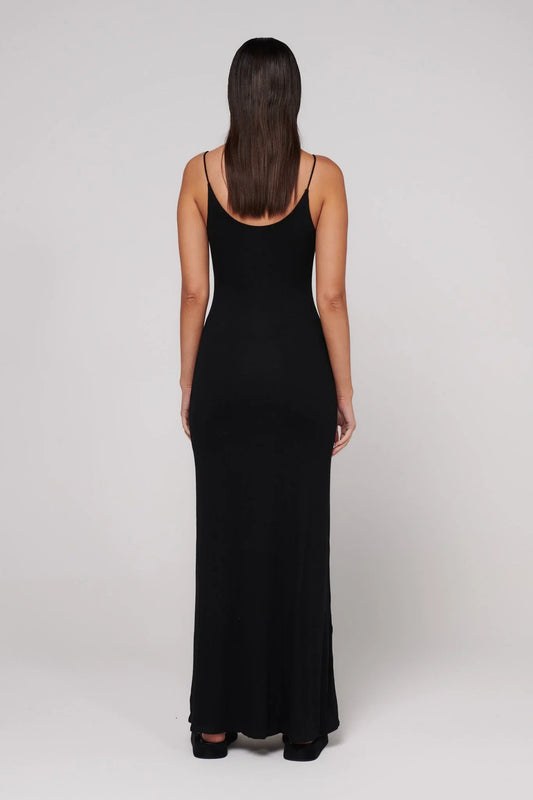 Louise Scooped Neck Dress - Black