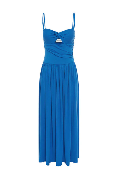 Libertine Twist Ruching Dress - Cobalt