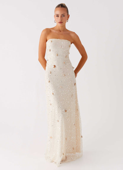 EtherelDress Orelli Shell Sequin Knit Maxi Dress - Ivory