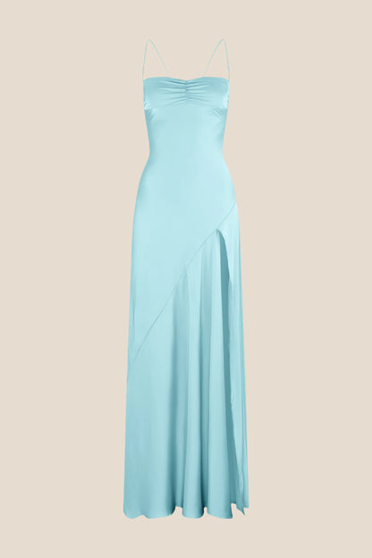 Spaghetti Straps Satin Spaghetti Straps Long Dress