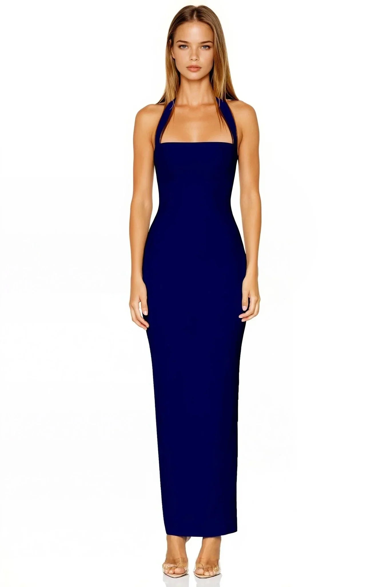 Boulevard Halter Maxi Dress Navy